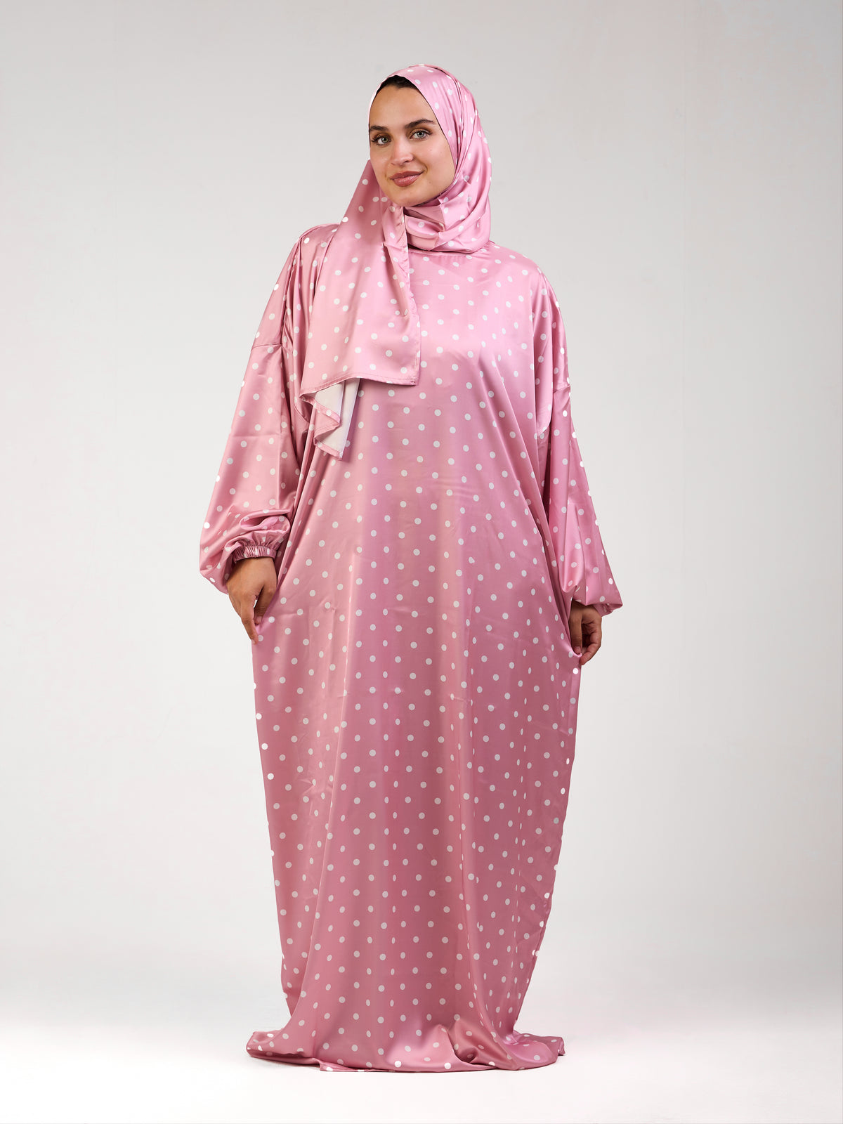 Pink Polka Satin