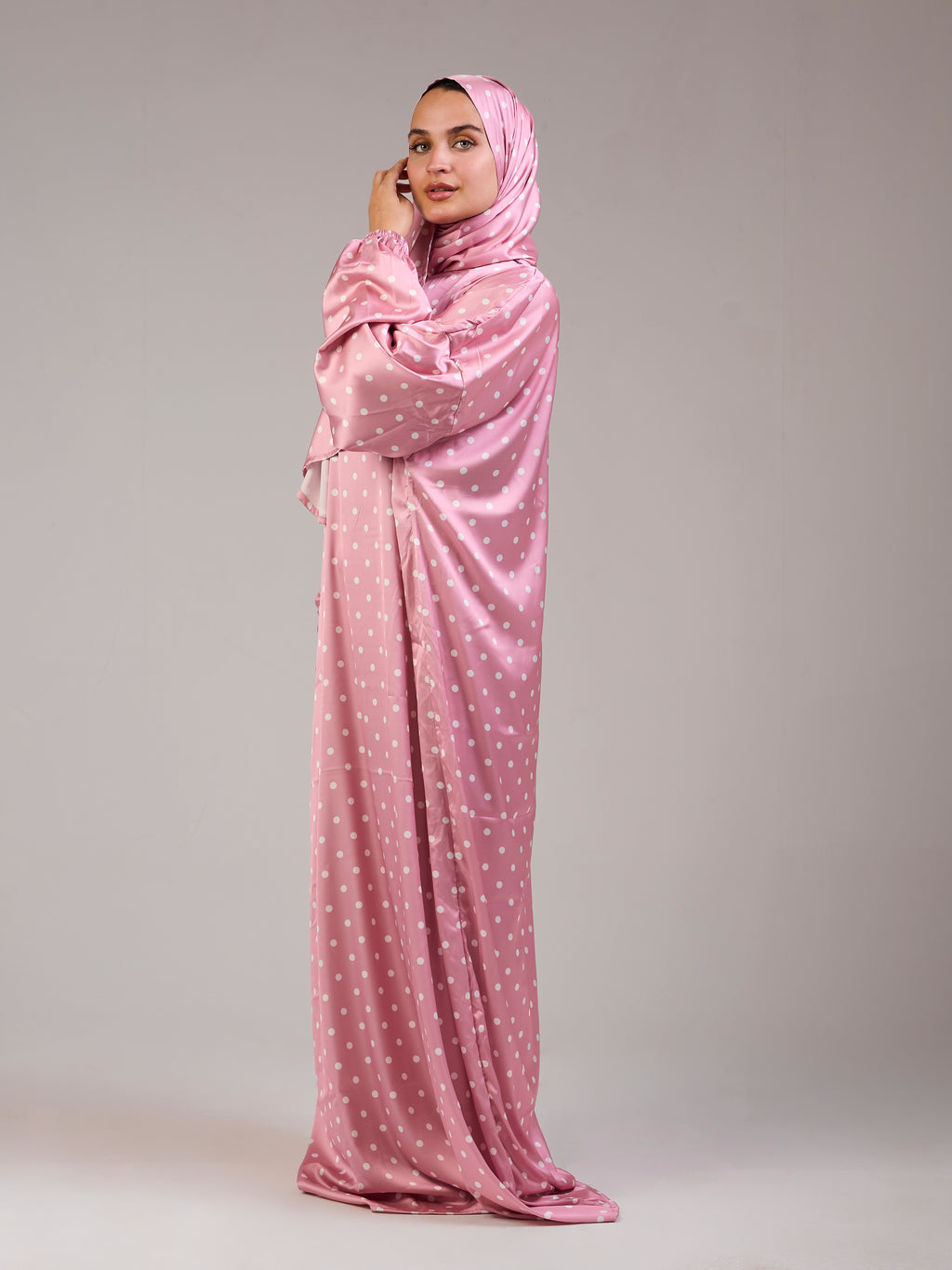Pink Polka Satin