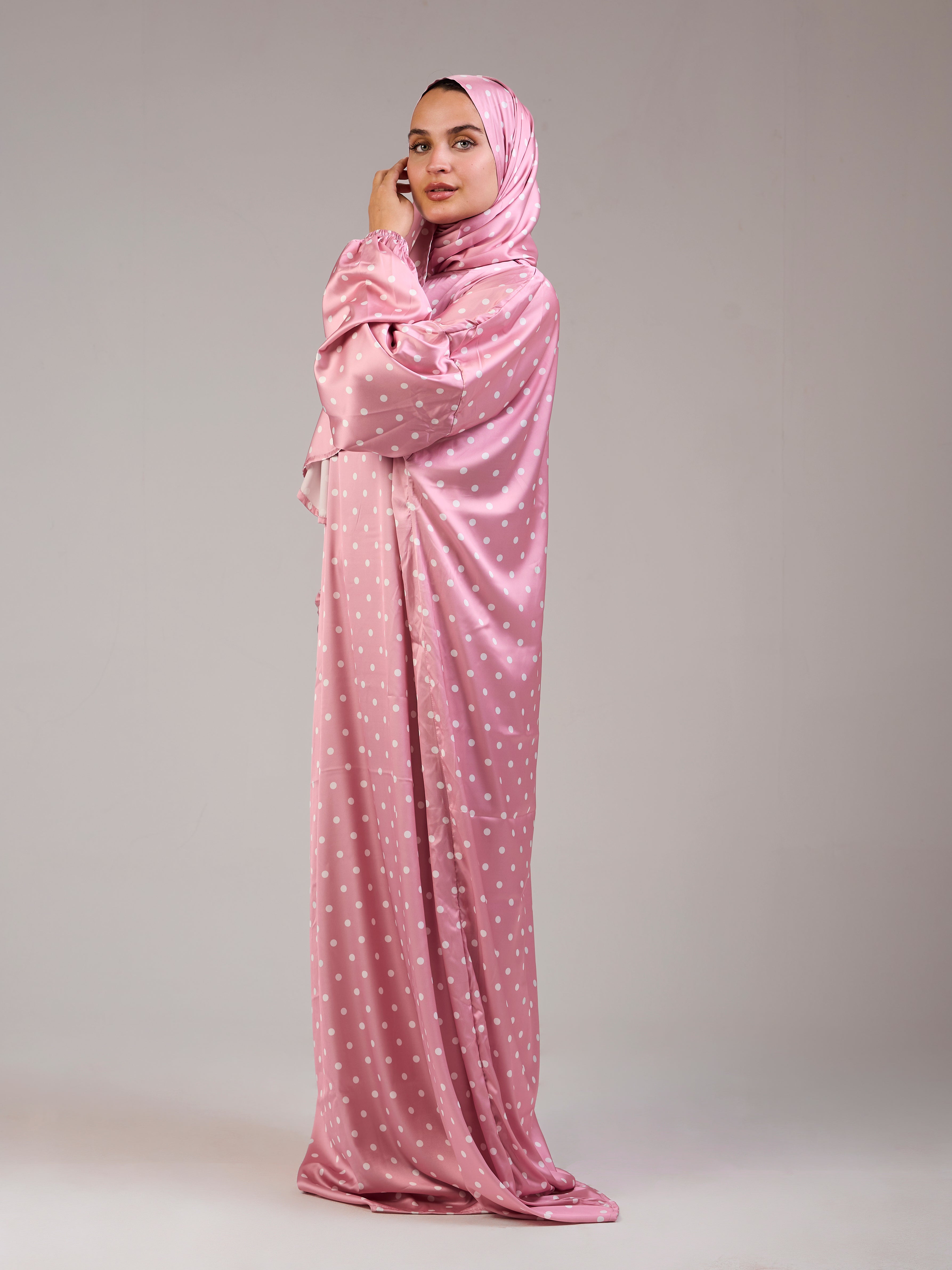 Pink Polka Satin