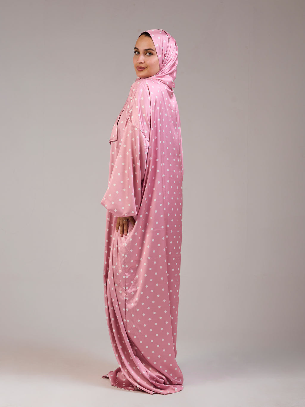 Pink Polka Satin