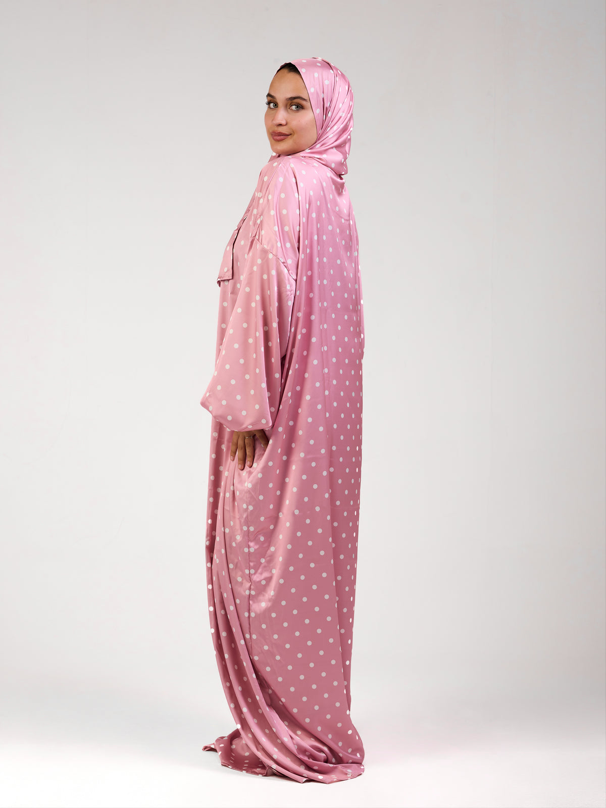 Pink Polka Satin
