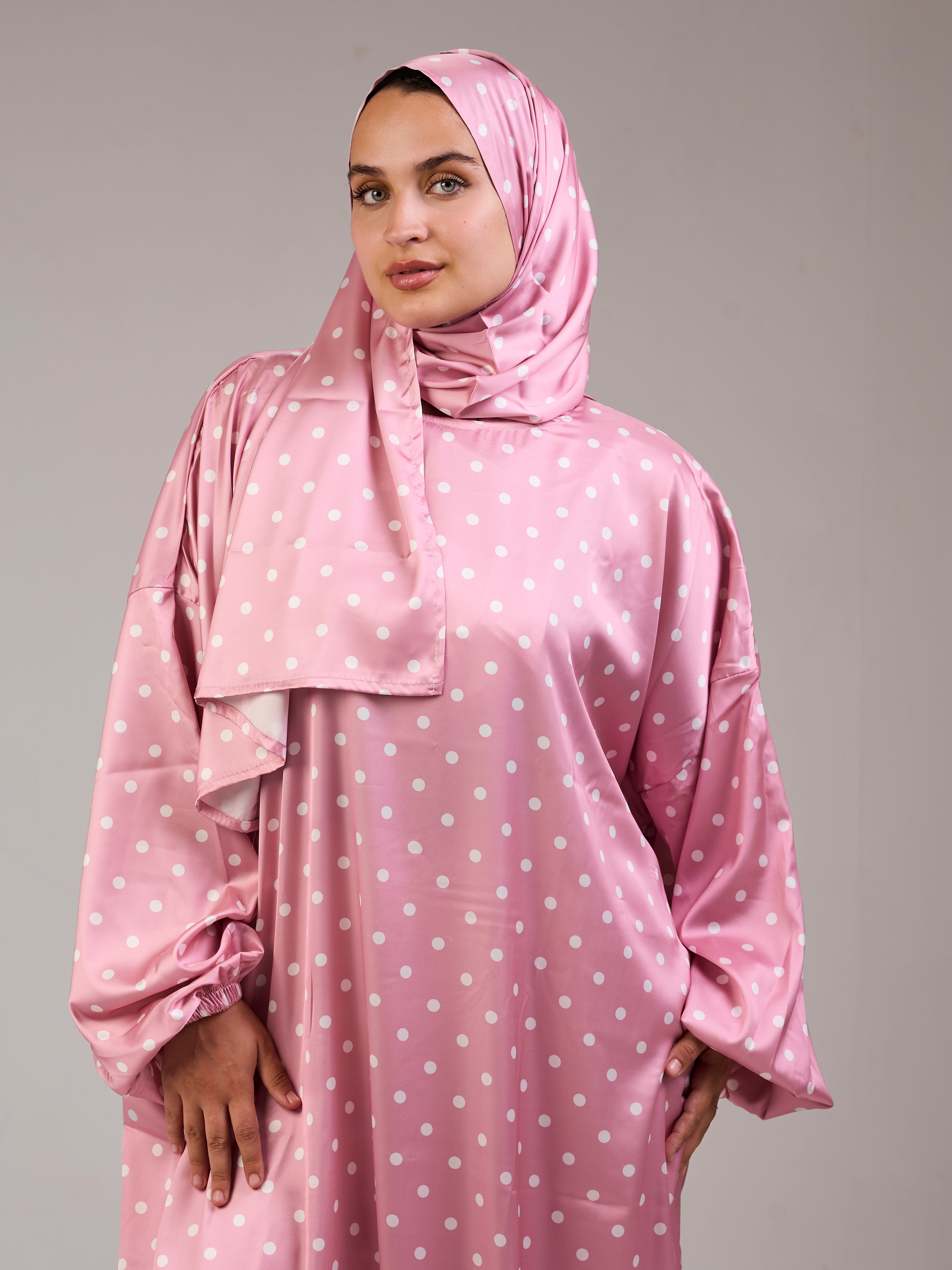 Pink Polka Satin