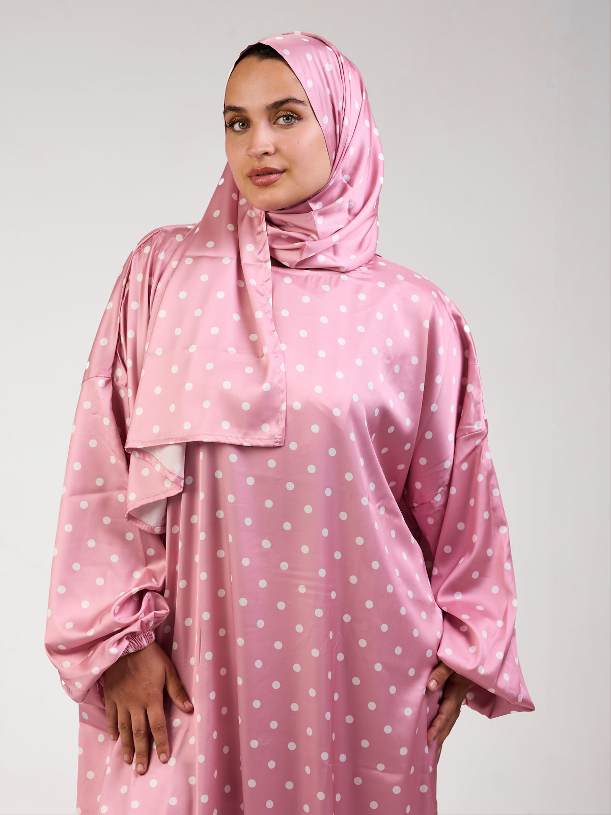 Pink Polka Satin