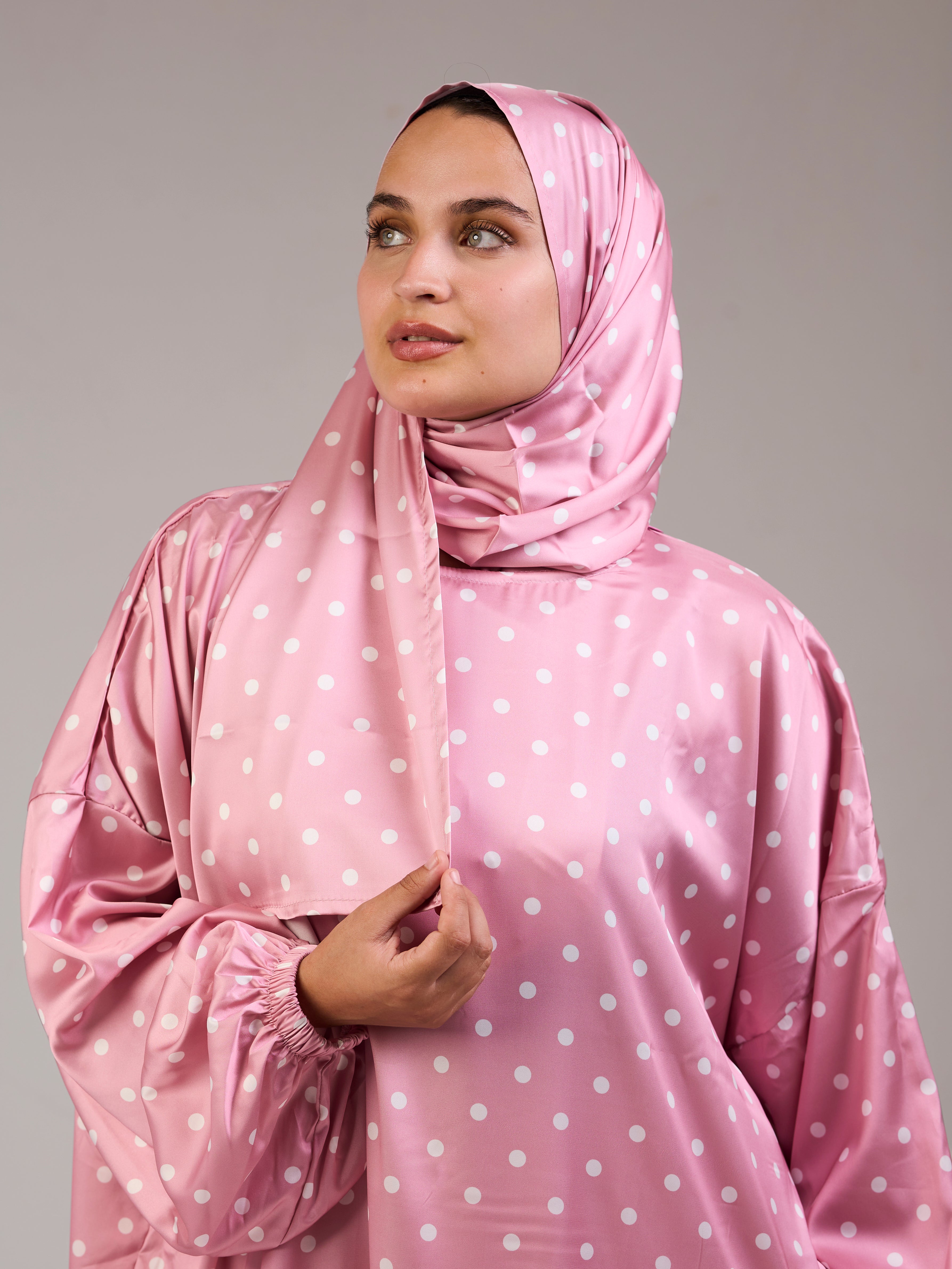 Pink Polka Satin