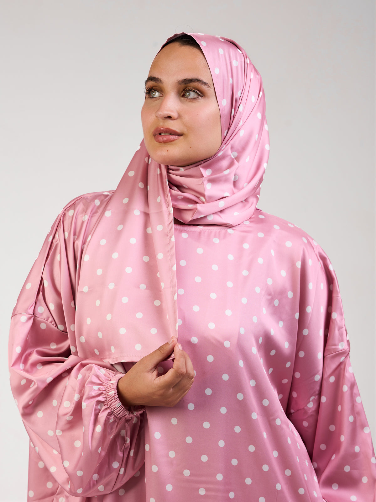 Pink Polka Satin
