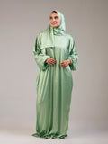 Green Polka Satin