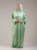 Green Polka Satin