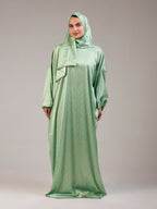 Green Polka Satin