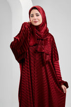 Maroon Velvet pleated