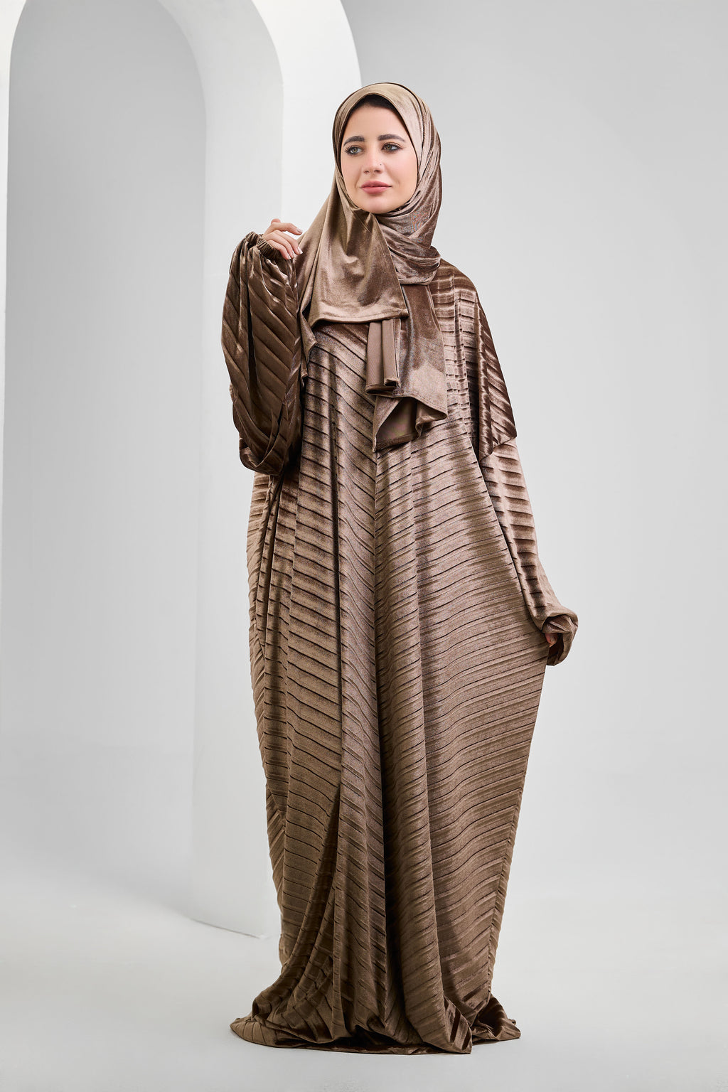 Brown Velvet pleated