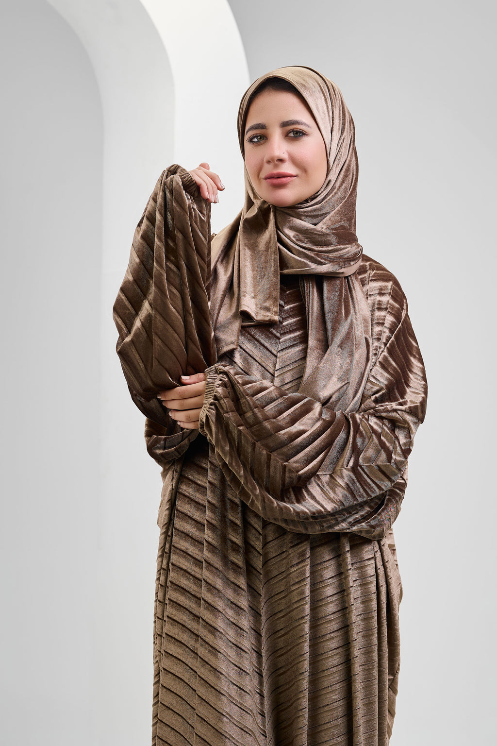 Brown Velvet pleated