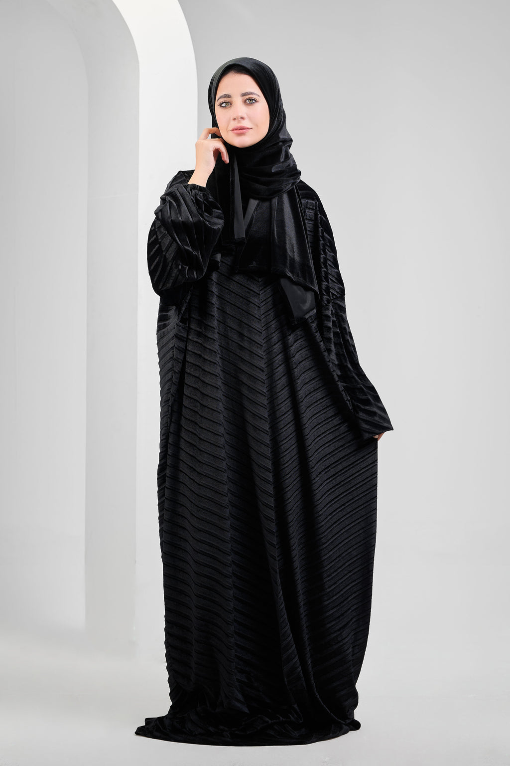 Black Velvet pleated