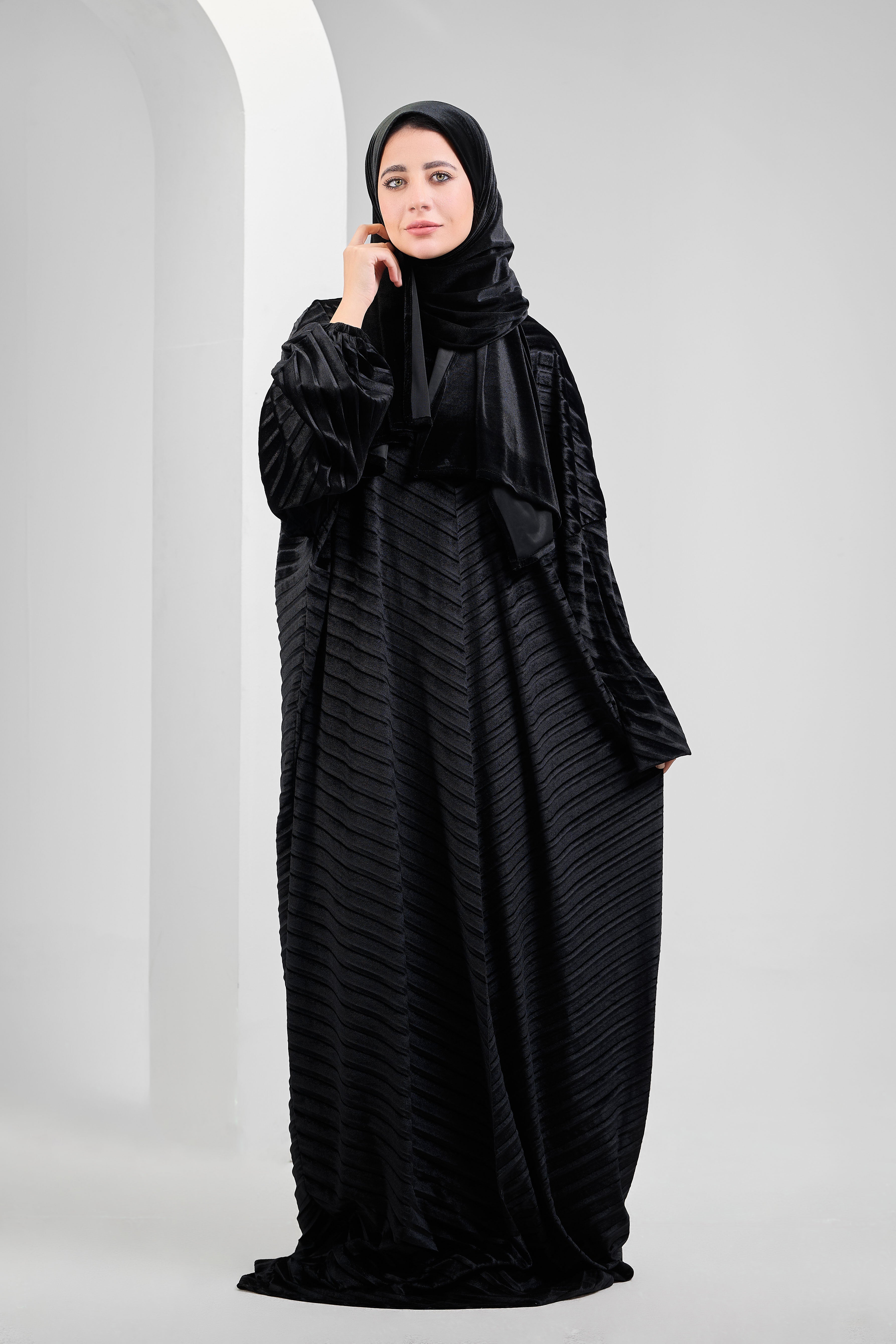 Black Velvet pleated