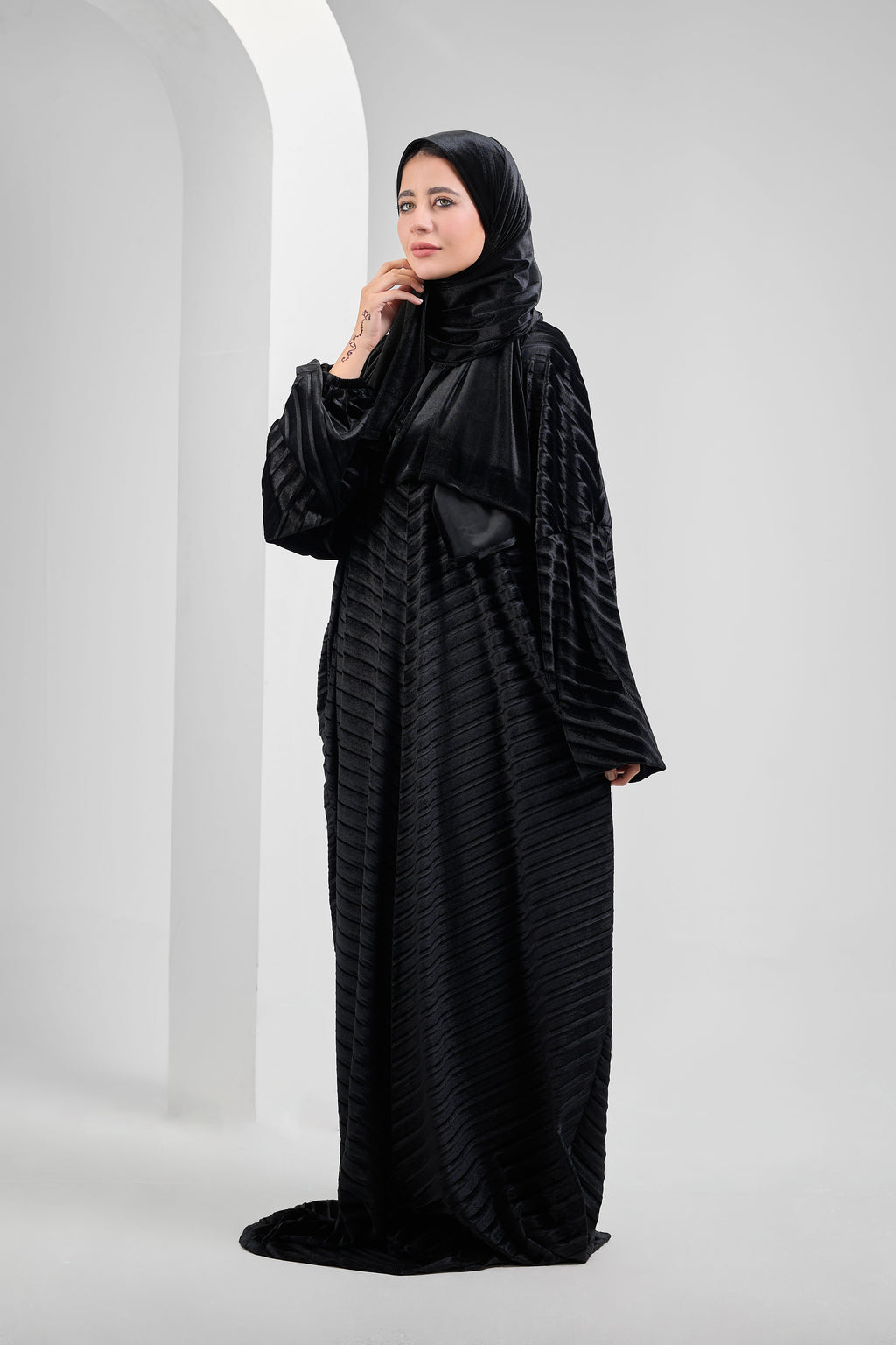 Black Velvet pleated