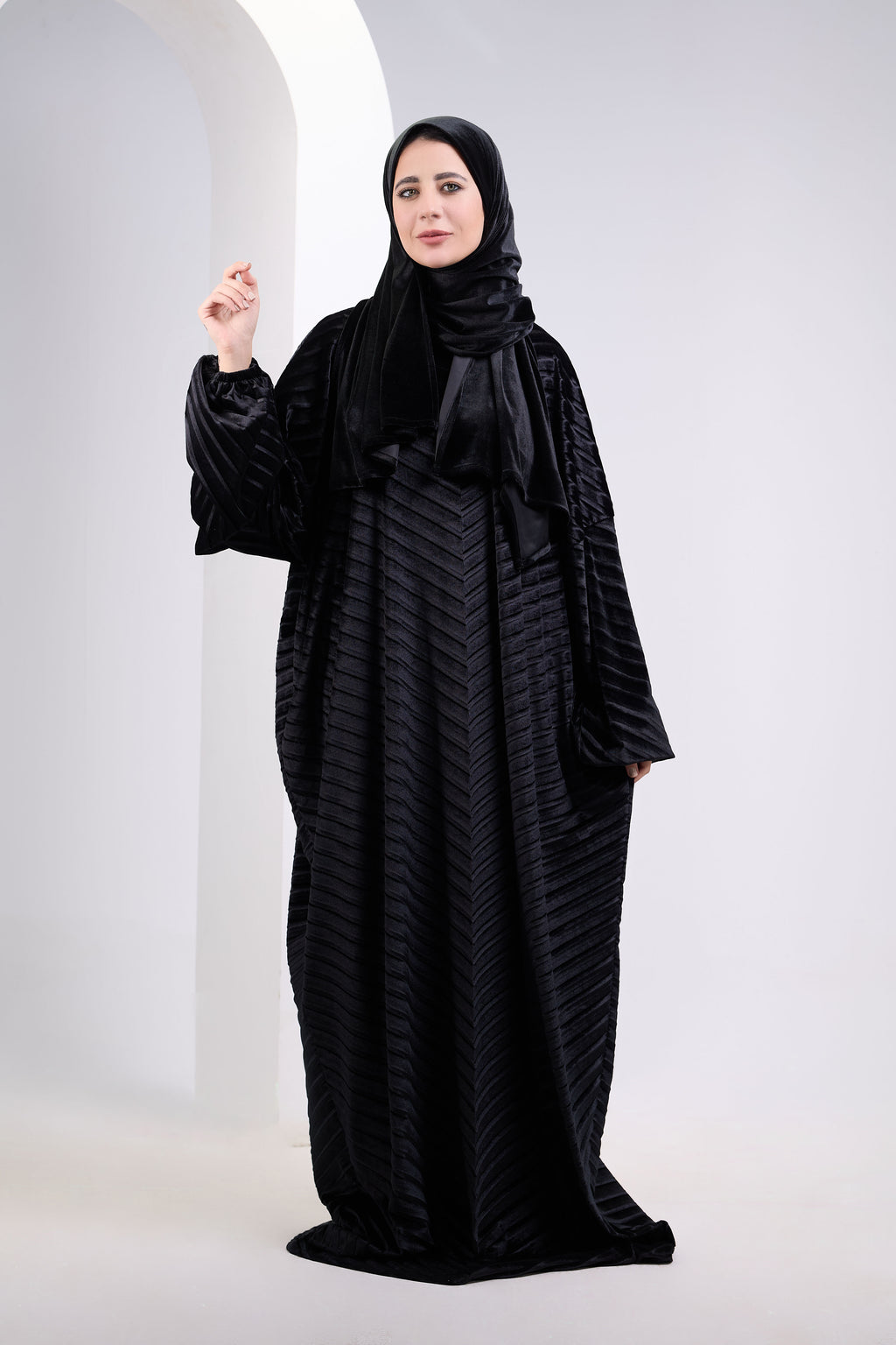 Black Velvet pleated