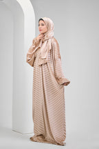 Beige Velvet pleated