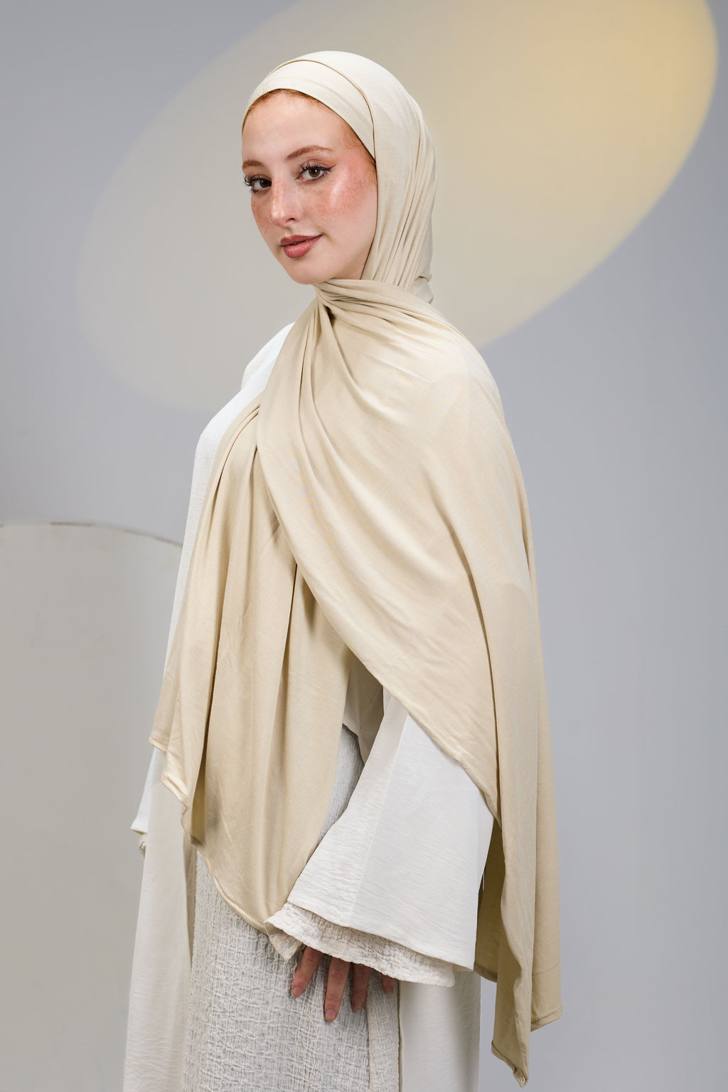 Cream Scarf with Bandana