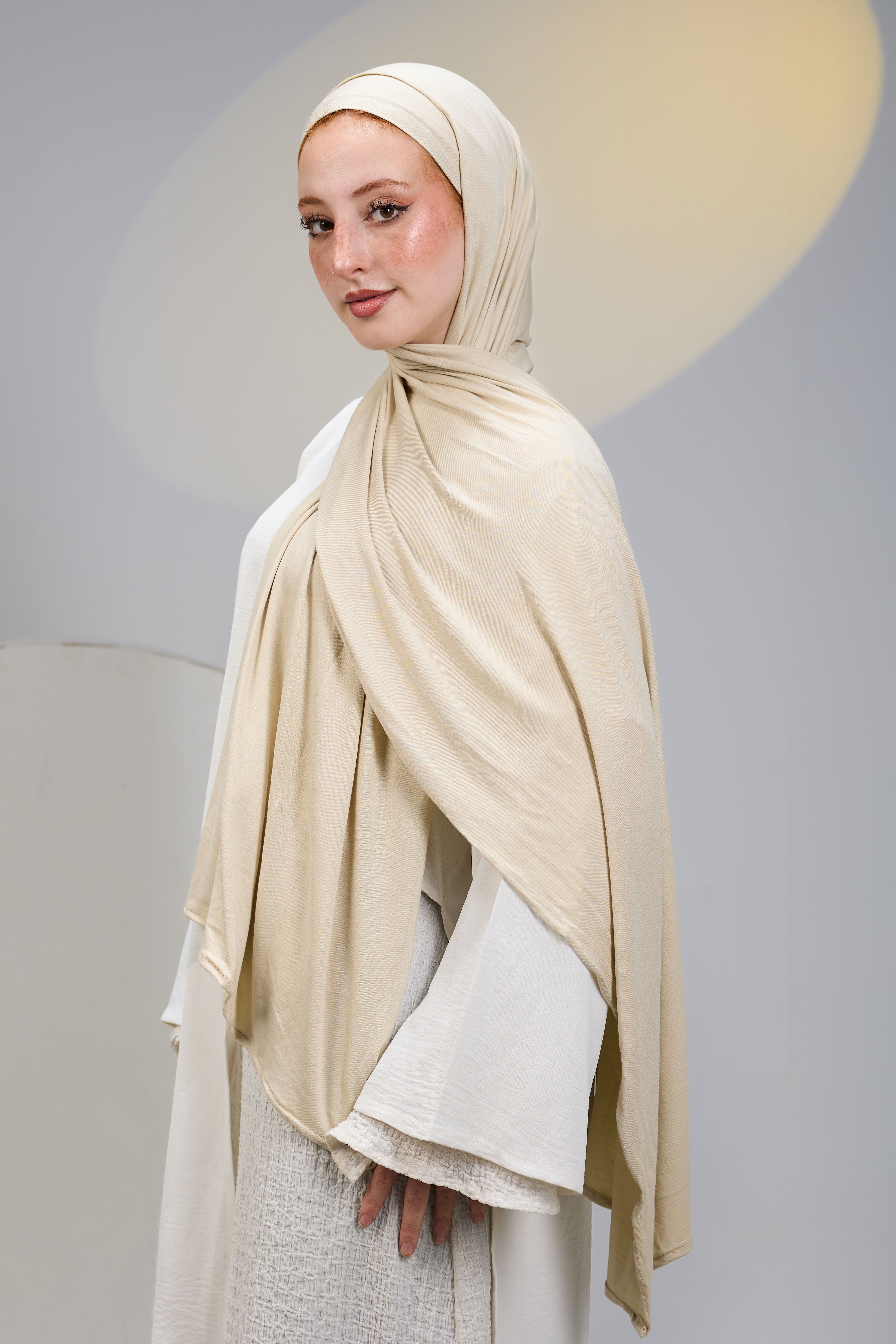 Cream Scarf with Bandana