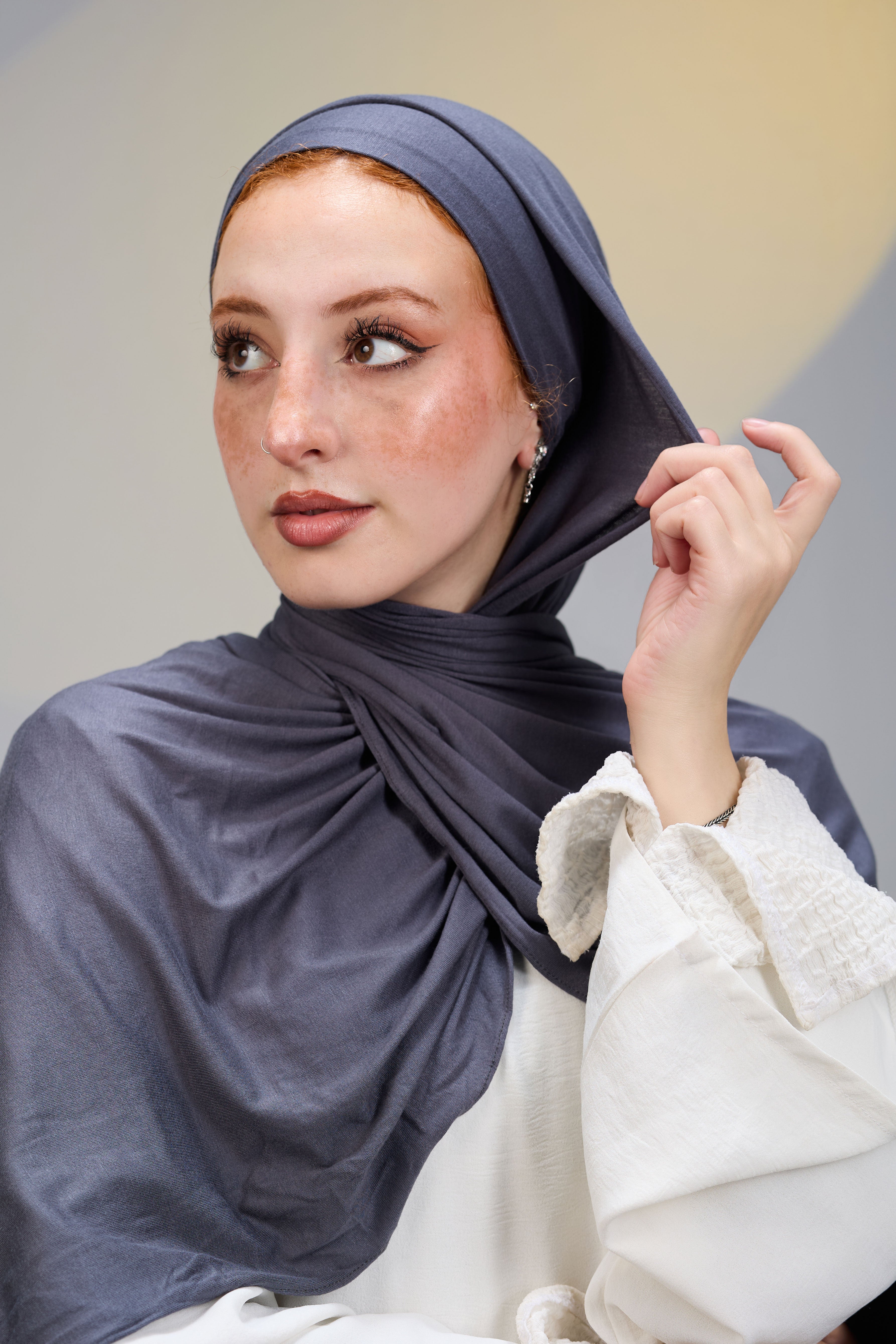 Grey Scarf with Bandana