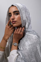 Lavender Grey Freckles Satin shash