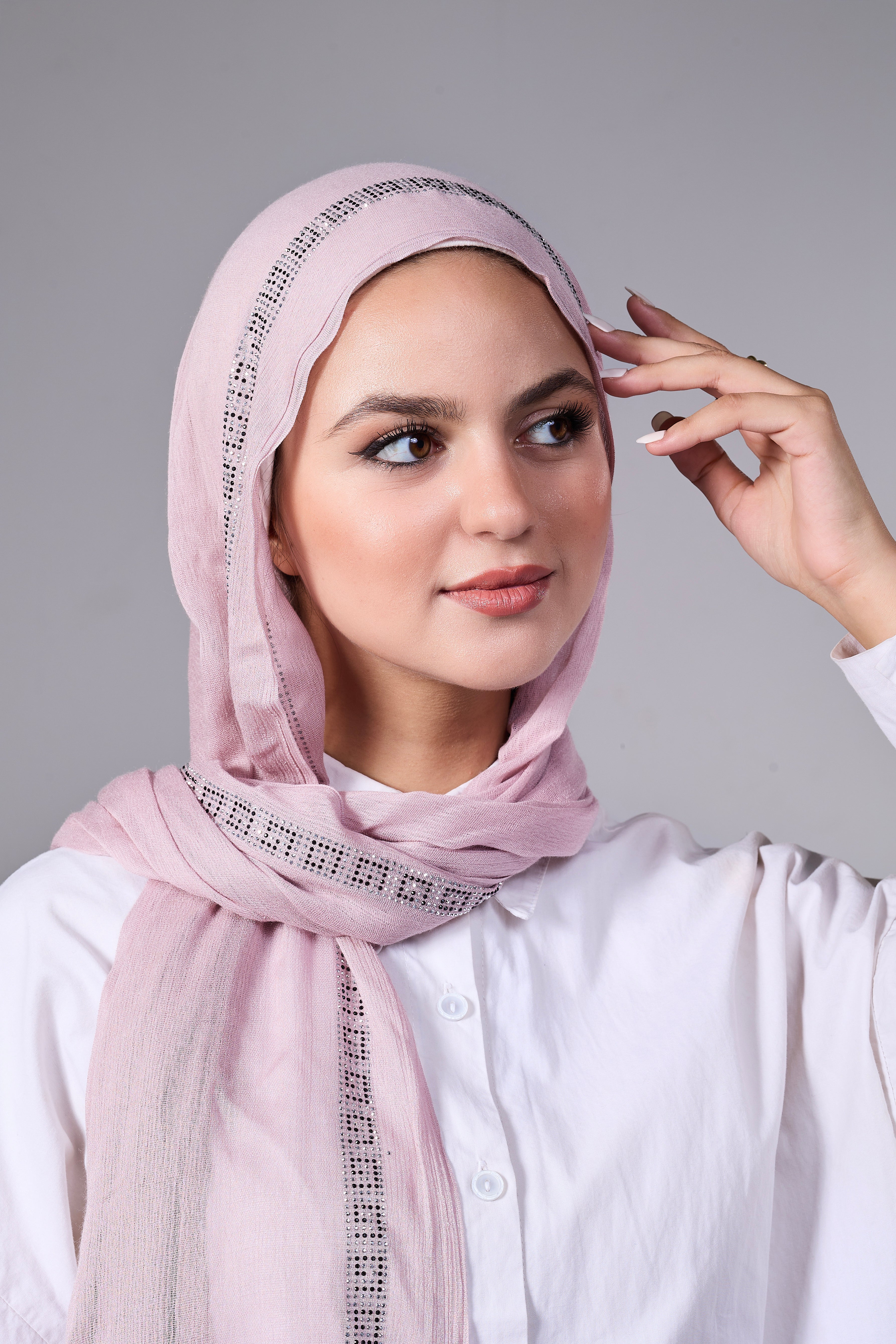 Pink Embroidered