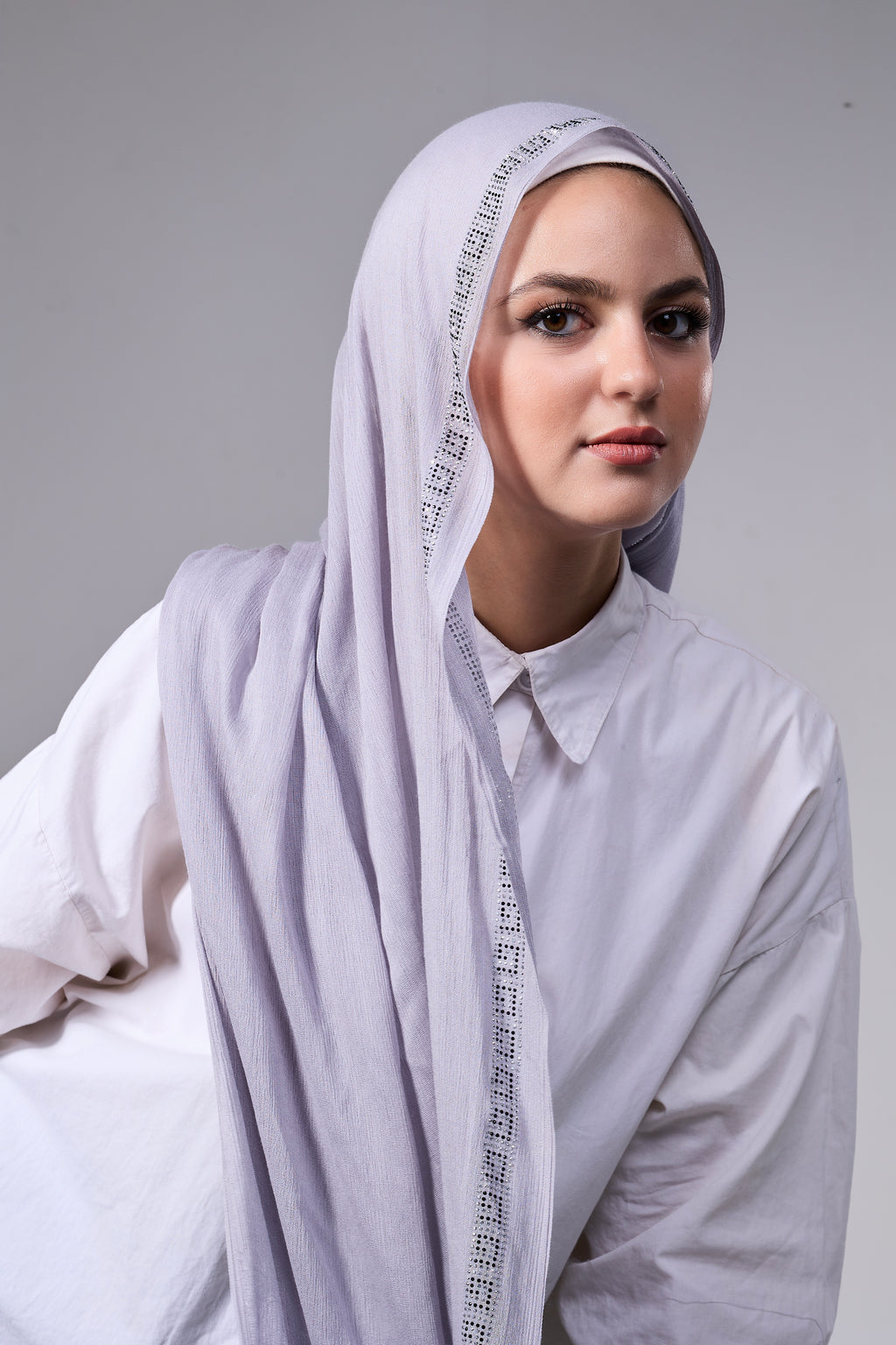 Light Grey Embroidered