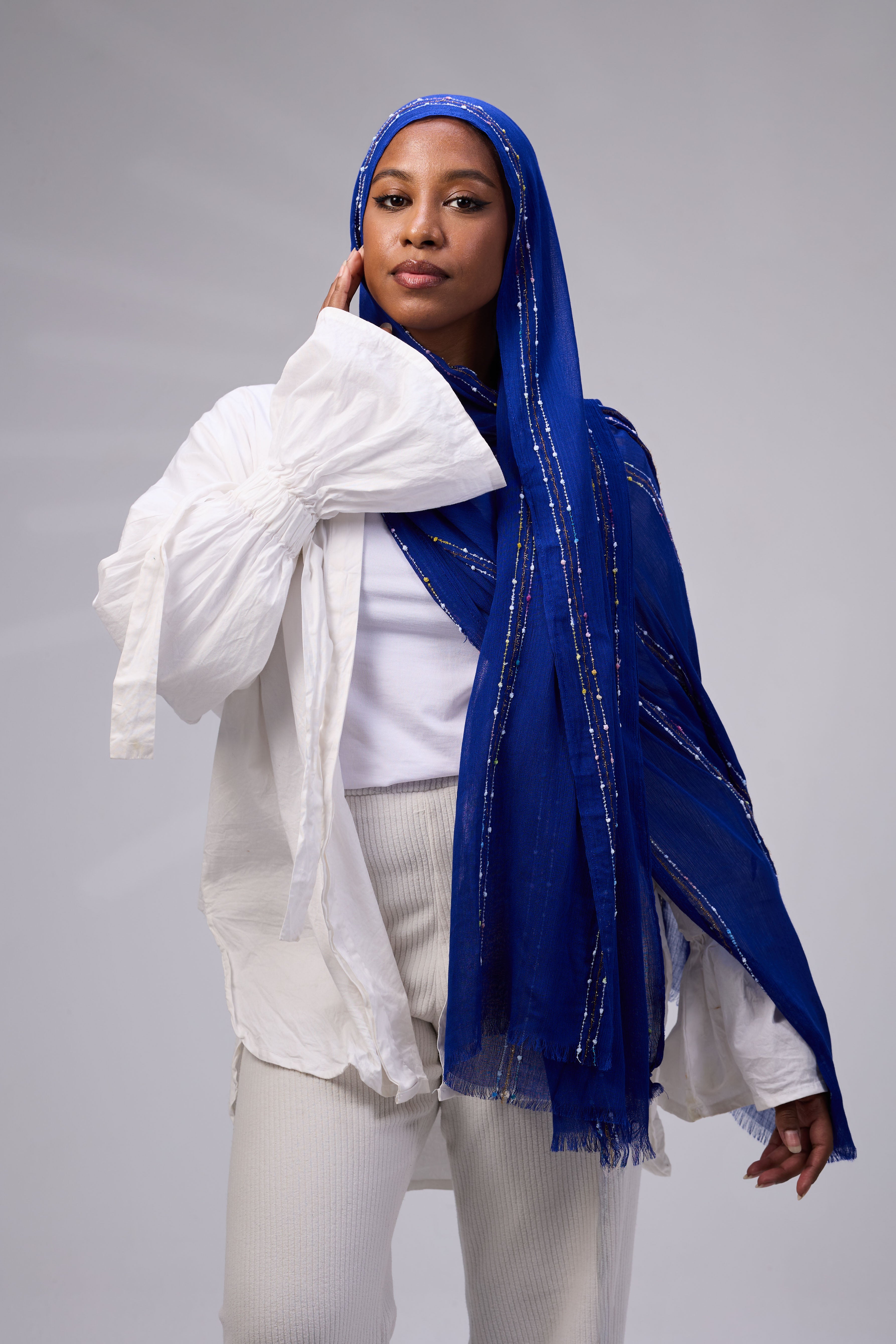 Blue Soft Embroidered Sponge