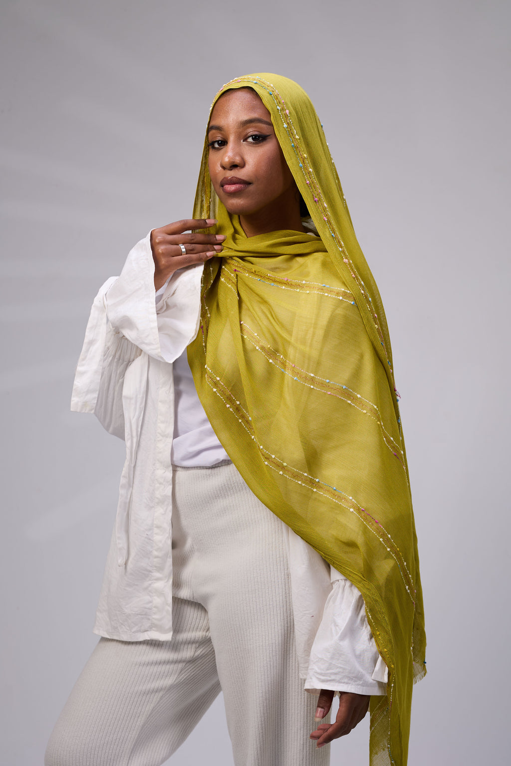 Olive Soft Embroidered Sponge