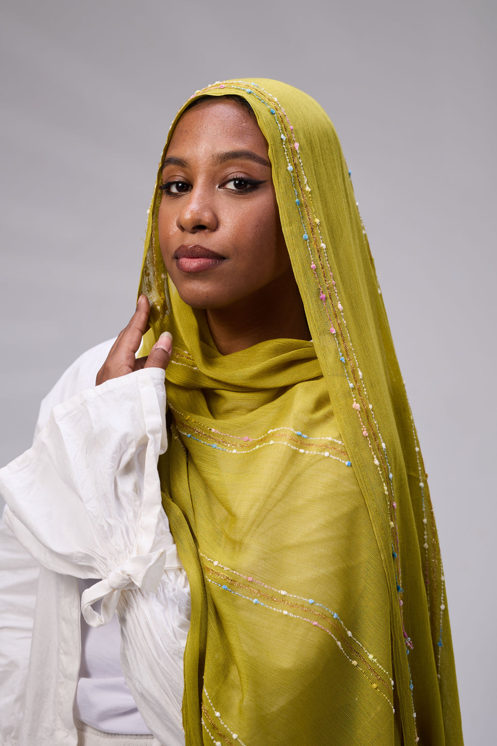 Olive Soft Embroidered Sponge