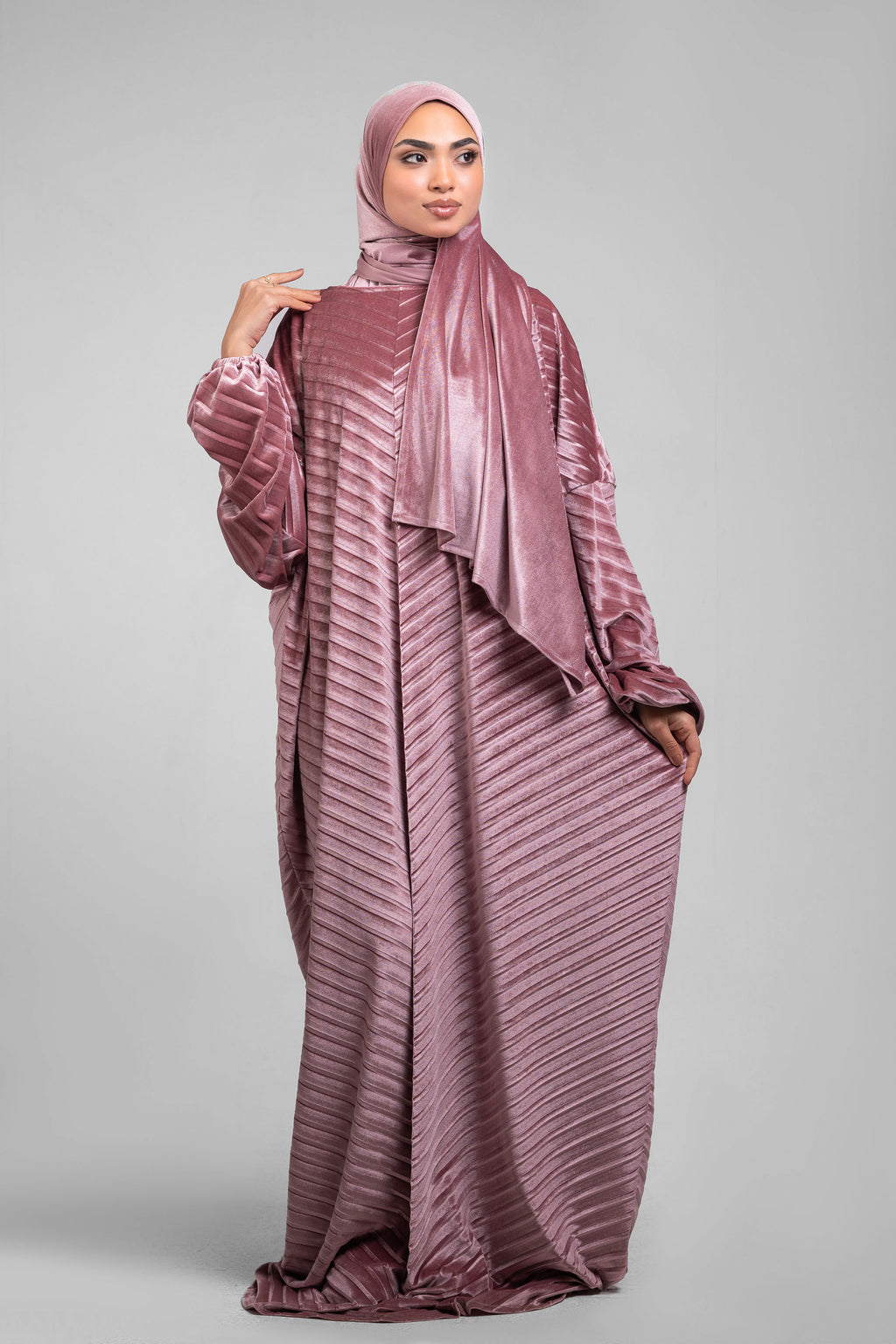 Rose Velvet pleated