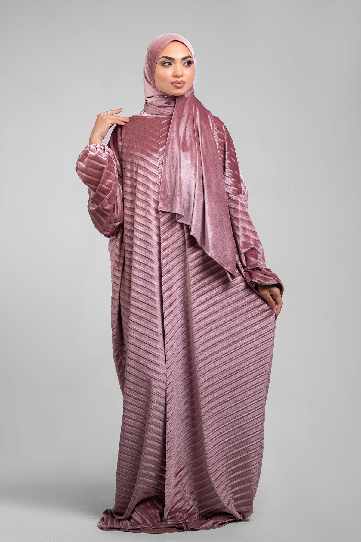 Rose Velvet pleated