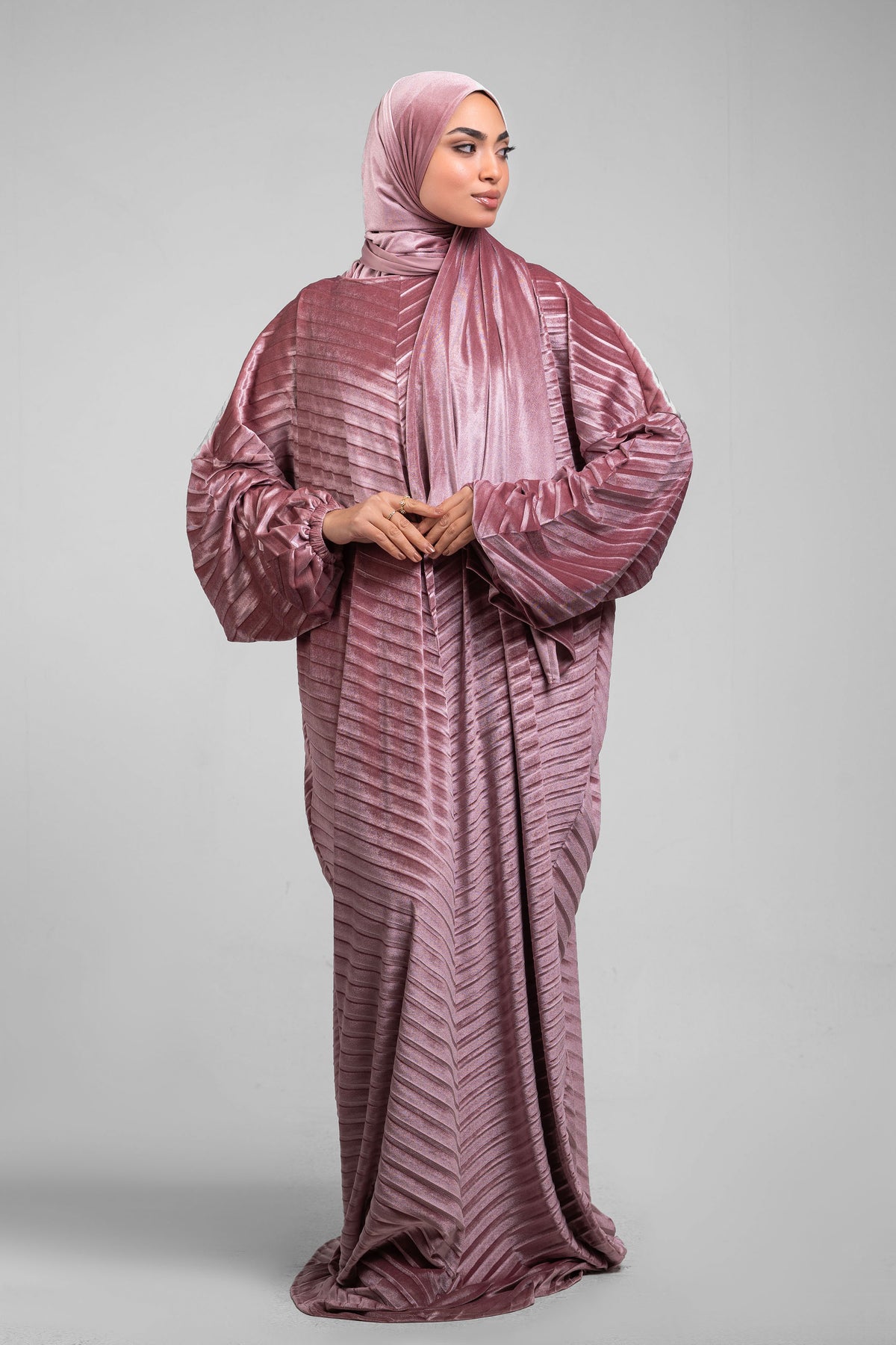 Rose Velvet pleated