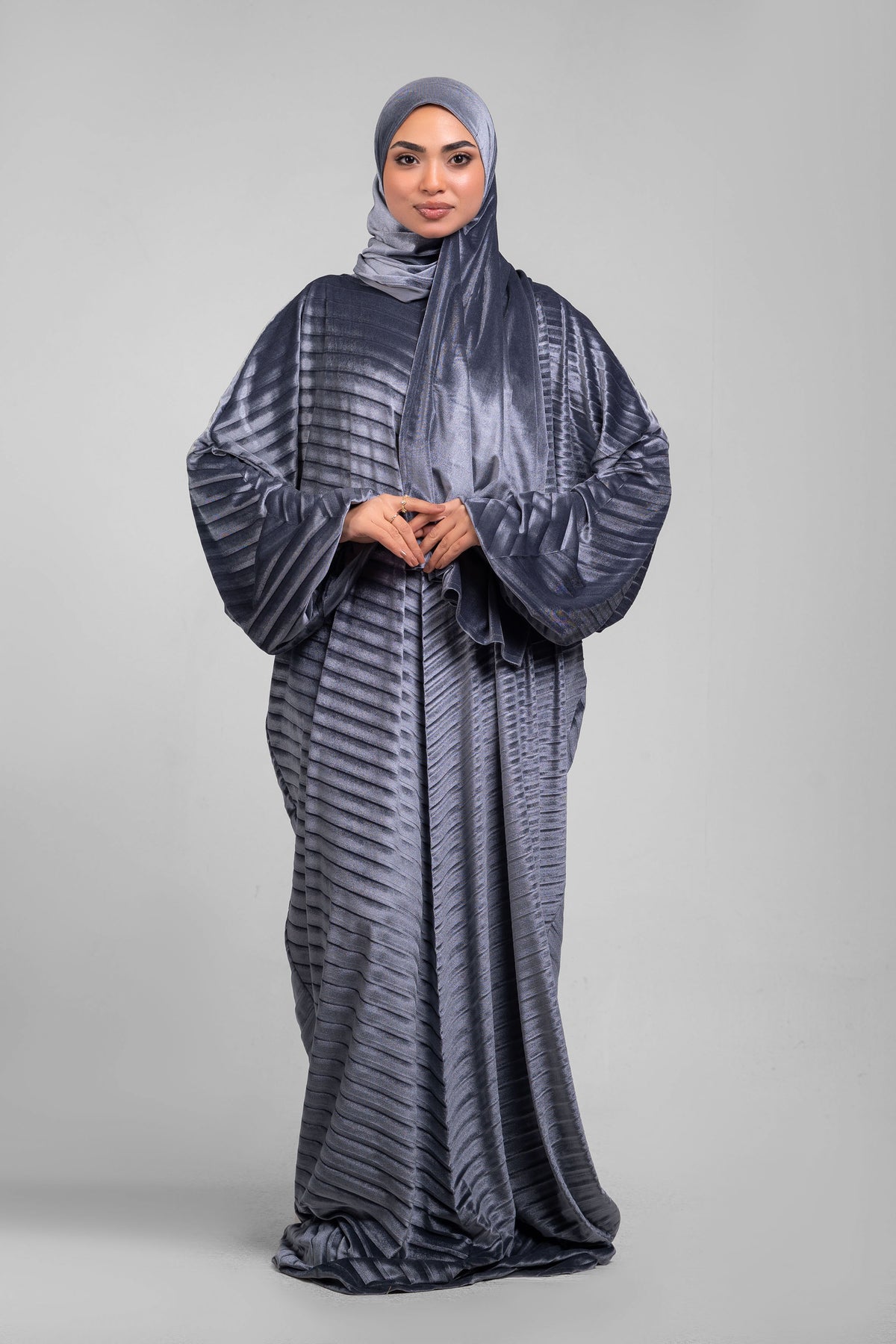 Grey Velvet pleated
