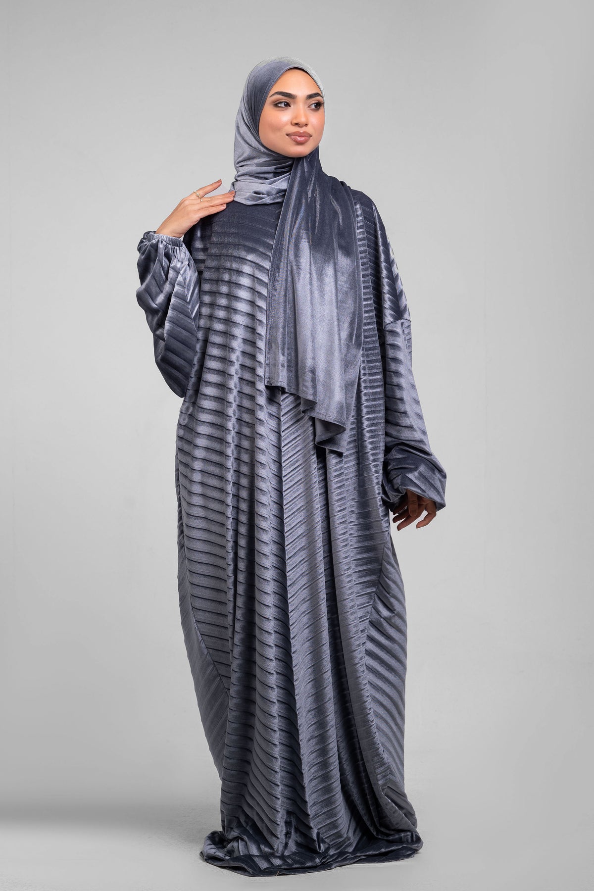 Grey Velvet pleated