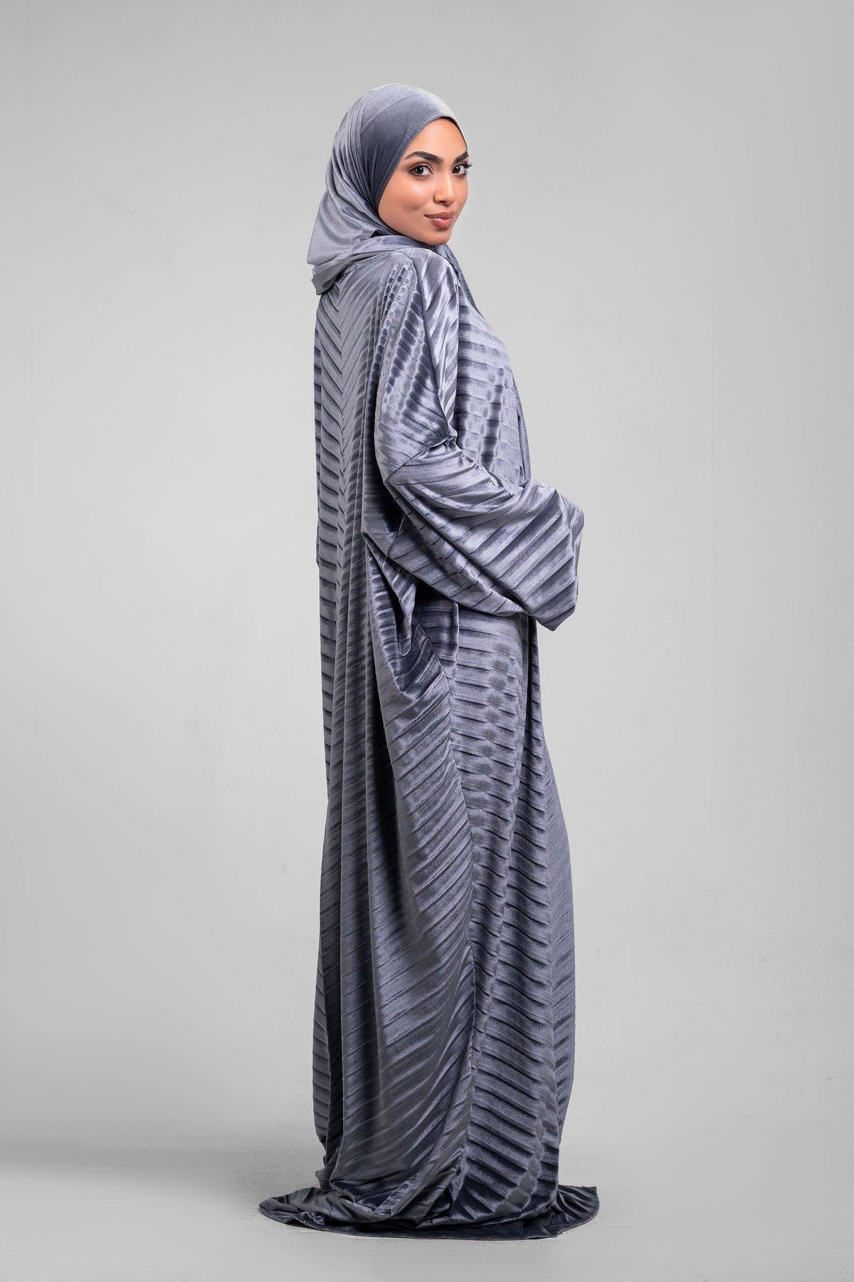 Grey Velvet pleated
