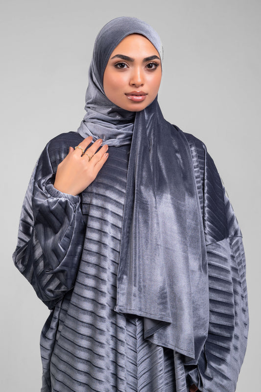 Grey Velvet pleated