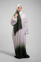 Cream to Olive Pleated Satin