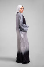 Grey to Black Pleated Satin