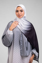 Grey to Black Pleated Satin