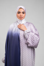 Light Rose to Navy Pleated Satin