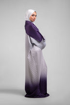 Grey to Purple Pleated satin