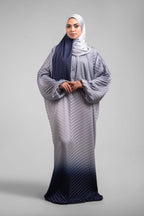 Grey to Navy pleated Satin