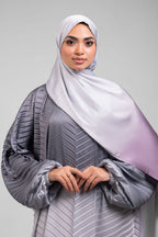 Dark Grey to Rose Pleated satin