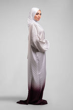 Beige to Maroon Pleated Satin