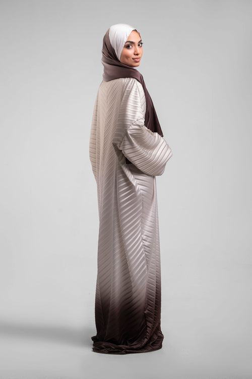 Beige to Brown Pleated Satin