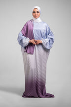 Sky Blue to Rose Pleated Satin