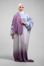 Sky Blue to Rose Pleated Satin