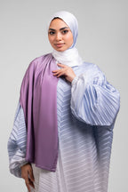 Sky Blue to Rose Pleated Satin