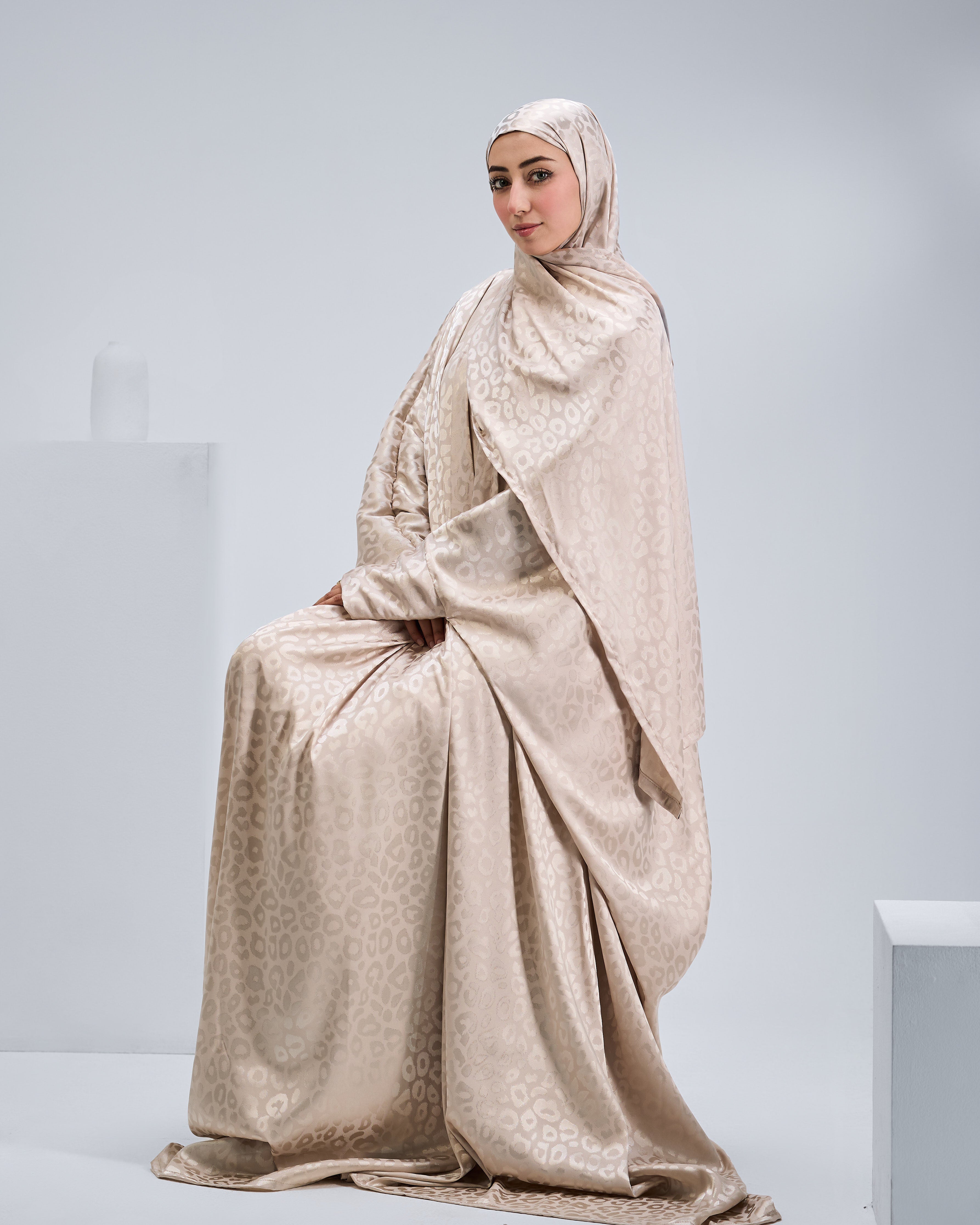 Beige Satin Jacquard butterfly