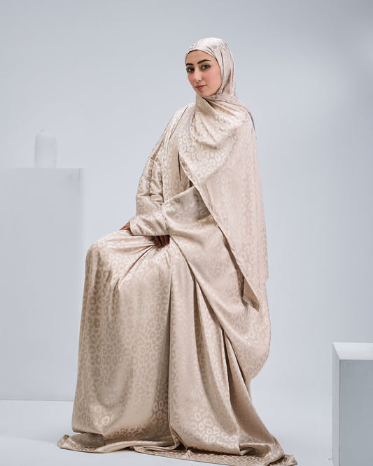 Beige Satin Jacquard butterfly